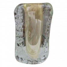 Clear and bronze Murano glass vase